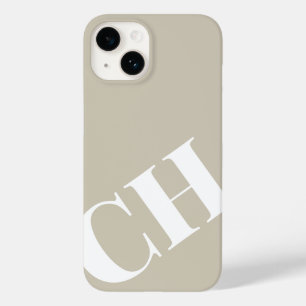 Coque Case-Mate iPhone Monogramme blanc de farine d'avoine moderne