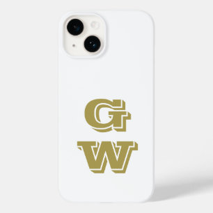 Coque Case-Mate iPhone Monogramme Blanc Rétro Or Initiales minimaliste Co
