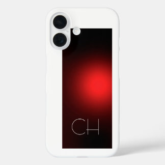 Coque Pour iPhone 16 Monogramme blanc rouge Simple Plain Remplacer Ajou