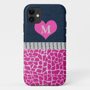 Coque Case-Mate iPhone Monogramme, bleu, cas rose de l'iPhone 5