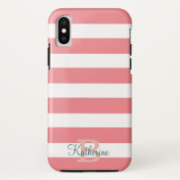 monogramme bleu et blush preppy stripes
