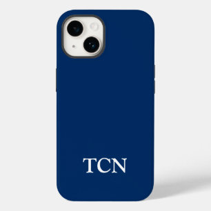 Coque Case-Mate iPhone Monogramme bleu marine blanc minimaliste moderne 