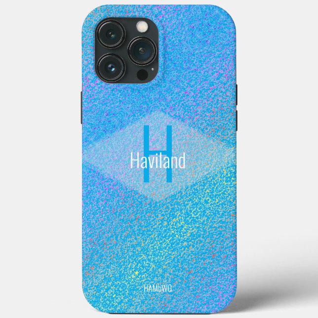 Coques Case-Mate iPhone Monogramme bleu Mottled Casemate iPhone HAMbyWG (Verso)