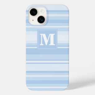 Coque Case-Mate iPhone Monogramme Bleu rayures