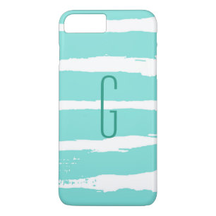 Coque Case-Mate iPhone Monogramme Bleu rayures de peinture