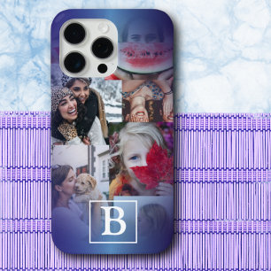 Coque Case-Mate iPhone Monogramme bleu tendance 6 Photo Collage