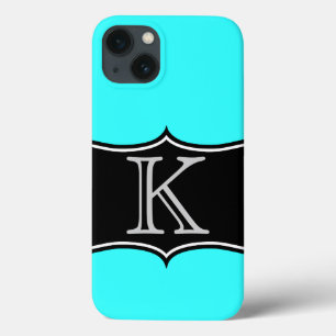 Coques Pour iPhone Monogramme BLEU turquoise Défilement initial IPAD 