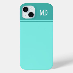 Coque Case-Mate iPhone Monogramme bleu Turquoise simple et joli