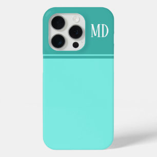 Coque Case-Mate iPhone Monogramme bleu Turquoise simple et joli