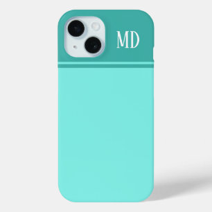 Coque Case-Mate iPhone Monogramme bleu Turquoise simple et joli