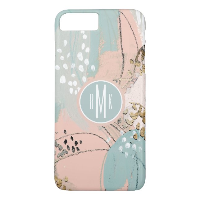 Coques Case-Mate iPhone Monogramme | Blush & Gold I (Dos)