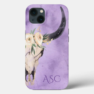 Case-Mate iPhone Case Monogramme Boho crâne floral sur Arrière - plan po