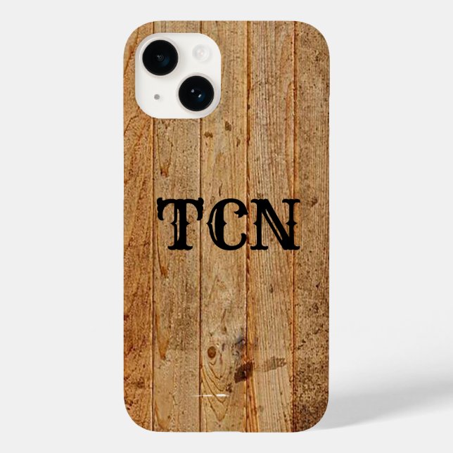 Coques Case-Mate iPhone Monogramme Bois Campagne Marron Noir  (Verso)