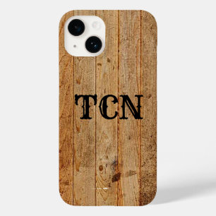 Coque Case-Mate iPhone Monogramme Bois rustique Pays Brown Noir