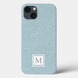 Case-Mate iPhone Case Monogramme botanique floral bleu élégant