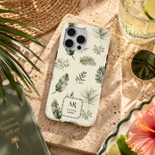 Coque Case-Mate iPhone Monogramme Botanique Tropical Personnalisé