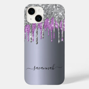 Coque Case-Mate iPhone Monogramme brillant violet parties scintillant arg