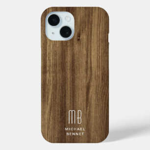Coque Case-Mate iPhone Monogramme Brown Faux Bois Texture