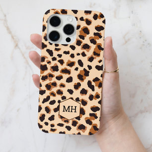 Coque Case-Mate iPhone Monogramme Brown Leopard Motif Moderne Chic