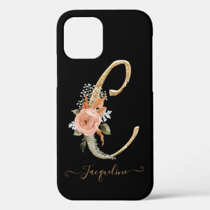 Case-Mate iPhone Case Monogramme C Script Gold BOHO Black Pink Floral Le