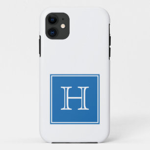 Coque iPhone 11 Monogramme Carré bleu