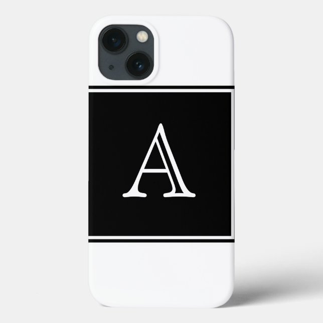 Coques Case-Mate iPhone Monogramme Carré noir (Verso)