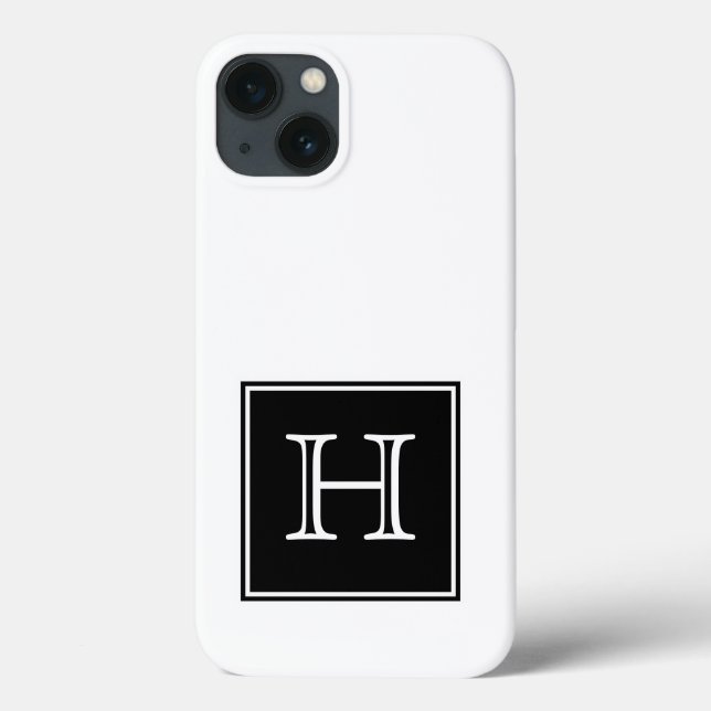 Coques Case-Mate iPhone Monogramme Carré noir (Verso)