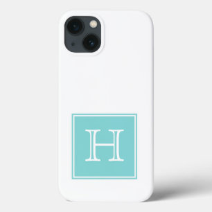 Coque Case-Mate iPhone Monogramme Carré Turquoise