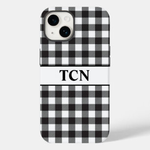 Coque Case-Mate iPhone Monogramme carreaux de bœuf noir et blanc Tendance