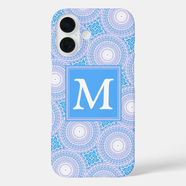 Coques Case-Mate iPhone Monogramme Cercles bleu électrique motif (Verso)