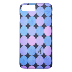 Coque Case-Mate iPhone Monogramme Cercles Bleu Violet & Rose