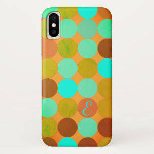 Etui iPhone Case-Mate Monogramme Cercles Turquoise Bleu Vert & Orange