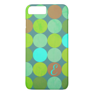 Coque Case-Mate iPhone Monogramme Cercles Vert Citron Turquoise & Rouille