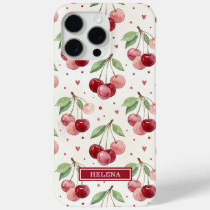 Coque Case-Mate iPhone Monogramme Cerises Aquarelle