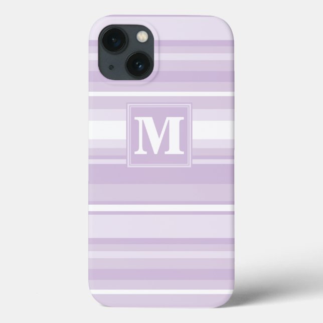 Coques Case-Mate iPhone Monogramme chardon violet rayures Coque-Mate iPhon (Verso)
