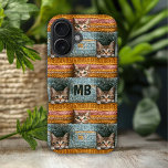 Coque Pour iPhone 16 Monogramme chats mignons fille sertie personnalisé<br><div class="desc">Monoram Cute Cats Knished Girly Personnalisé iPhone 16 Coques dispose de chats mignons à travers un motif orange et bleu. Personnalisé avec votre monogramme personnalisé. Parfait comme cadeau pour les amoureux de les chats pour Noël,  anniversaire,  vacances et plus encore. Conçu par ©2024 Evco Studio www.zazzle.com/store/evcostudio</div>