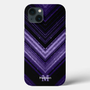 Case-Mate iPhone Case Monogramme chevron métallisé néon violet noir étin