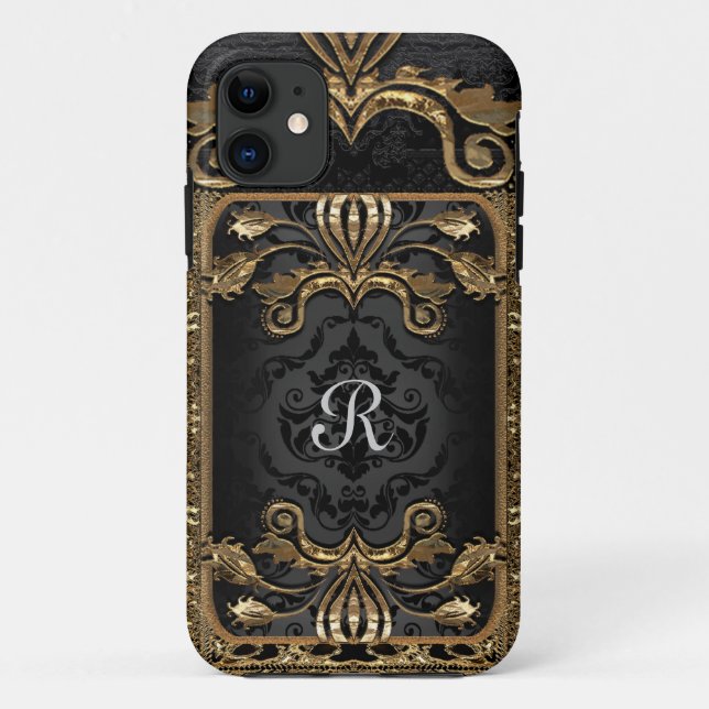 Coques Case-Mate iPhone Monogramme chic français Bella Elegant Boho Goth (Dos)