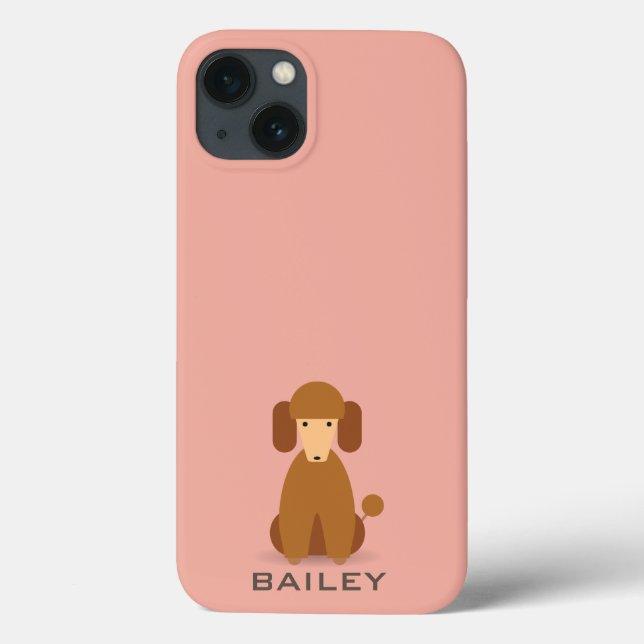 Coques Case-Mate iPhone Monogramme. Chien mignon. (Verso)