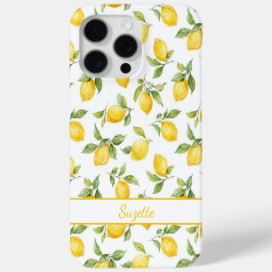 Coque Case-Mate iPhone Monogramme Citrons Aquarelle