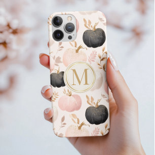 Coque Case-Mate iPhone Monogramme Citrouille moderne - Initiale personnal