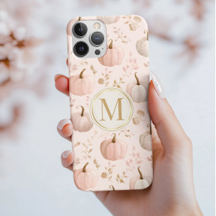 Coque Case-Mate iPhone Monogramme Citrouille Pastel - Initiale personnali