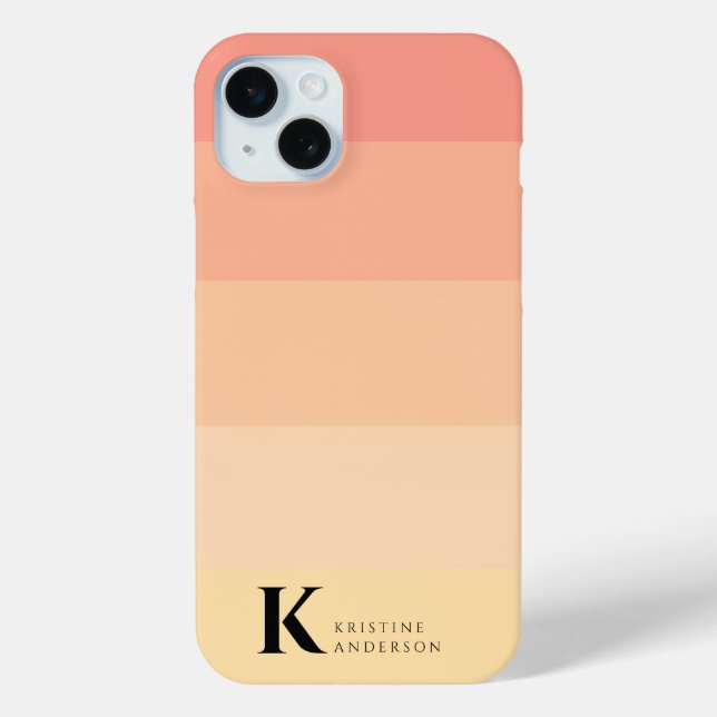 Coques Case-Mate iPhone Monogramme classique simple Pinkish Yellow (Verso)