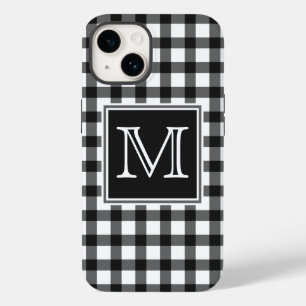 Coque Case-Mate iPhone Monogramme  Coche de En vichy en noir et blanc