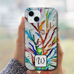 Coque Case-Mate iPhone Monogramme coloré<br><div class="desc">Cette étagère téléphonique colorée est décorée d'une mosaïque botanique abstraite unique et d'un élégant monogramme. Facile à personnaliser. Fait un cadeau unique. Mosaïque originale © Michele Davies.</div>