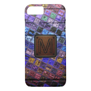 Coque Case-Mate iPhone Monogramme Colorful Mosaic Motif Bois Look #17