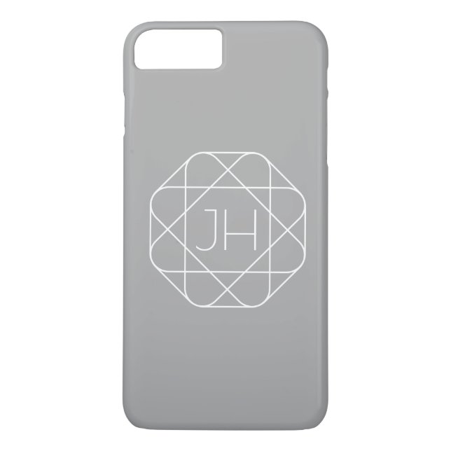 Coques Case-Mate iPhone Monogramme Cool, Style de Logo Hip Vibe | Gris & B (Dos)