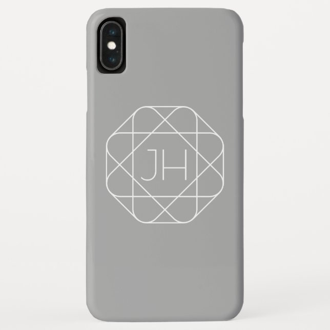 Coques Case-Mate iPhone Monogramme Cool, Style de Logo Hip Vibe | Gris & B (Dos)