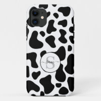 Monogramme Coque-mât noir blanc de vache PiPhone