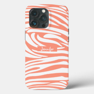 Case-Mate iPhone Case Monogramme Coral rose rayé Zèbre motif tendance C